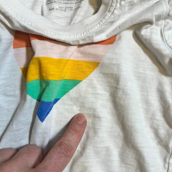 12-18M Primary Heart Shirt Bundle Rainbow Heart Tee and Black Heart Long Sleeve - Picture 4 of 5